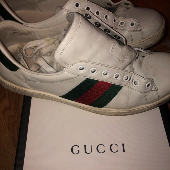gucci ace leather sneaker mens